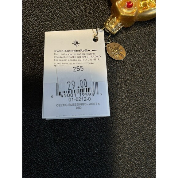 Christopher Radko CELTIC BLESSINGS Irish Cross Gem Christmas Ornament 01-0212-0 - Picture 3 of 5